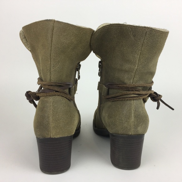 EDDIE BAUER Brown Leather Side Zip Ankle‎ Boots 8 Women's - Picture 4 of 8